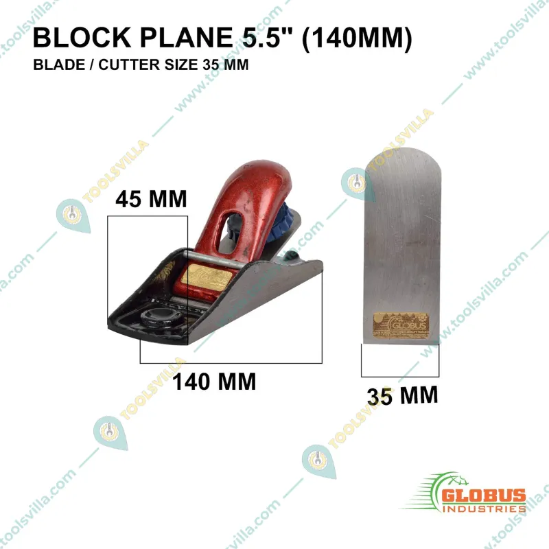 Globus 5.5 inch Alloy Steel Block Plane With 6 Inch Try Square (1244)