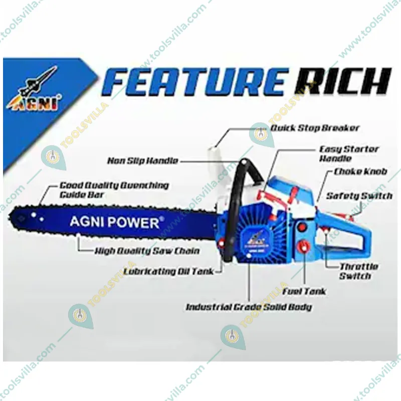 Agni AP-005 ,58cc Petrol Chainsaw | 22 Inch Guide Bar | Professional Wood Cutting Machine