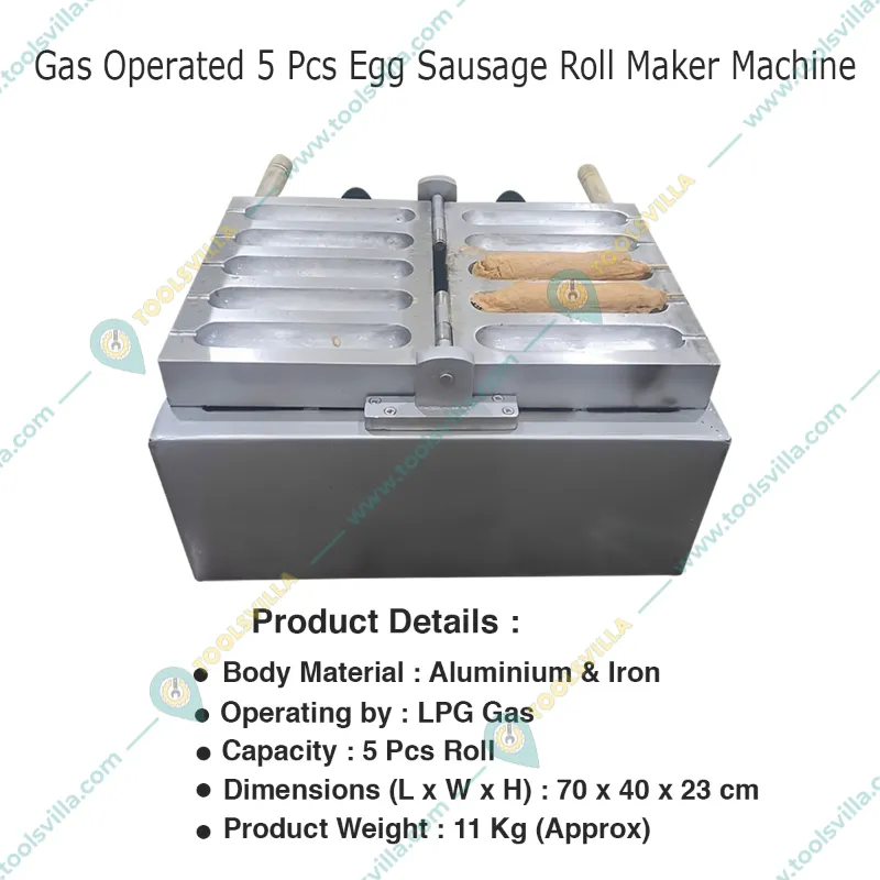 Commercial Gas Operated 5 Pcs Egg Sausage Roll Maker Machine