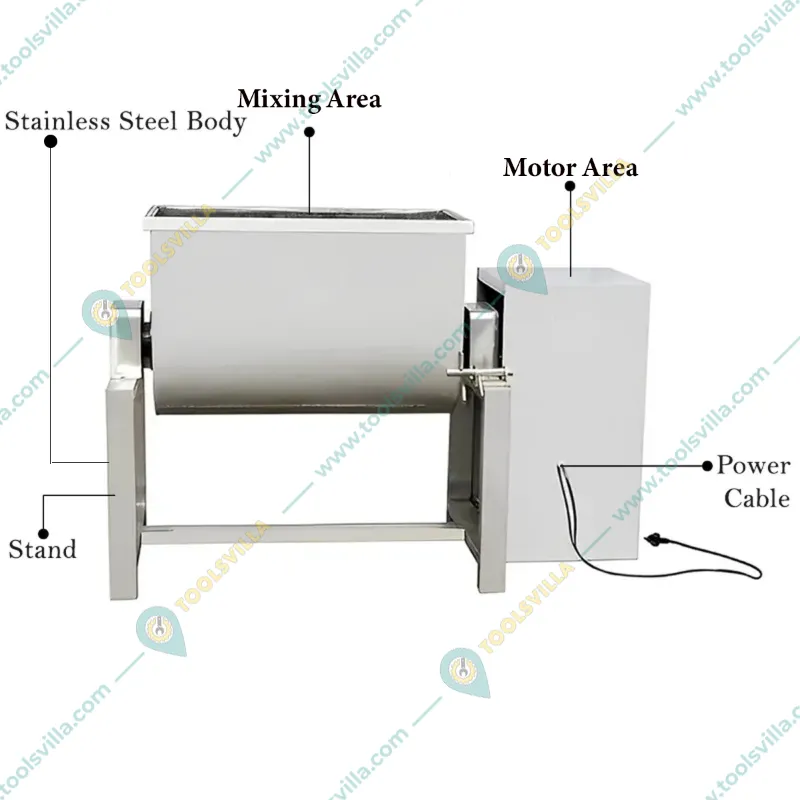 Commercial 5 feet Drum Powder Masala Mixer Machine with 3 HP Motor