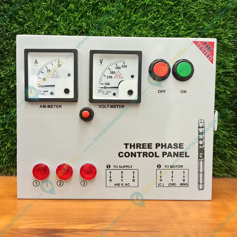 Enjoy 5 Hp Three Phase Relay Control Panel, 20+32Amp Relay, For Water Filled Submersible Pumps