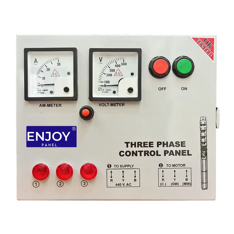 Enjoy 5 Hp Three Phase Relay Control Panel, 20+32Amp Relay, For Water Filled Submersible Pumps