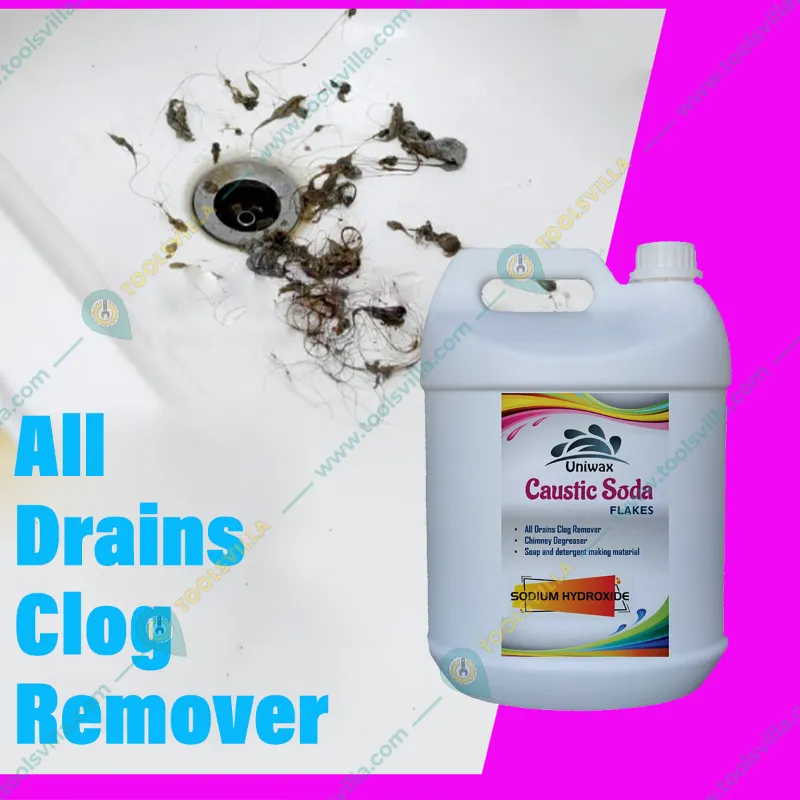 Uniwax 5Kg Caustic Soda Flakes to Clear Clogged Drains, Sinks, Pipes Chimneys