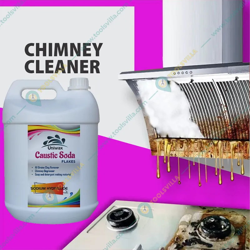 Uniwax 5Kg Caustic Soda Flakes to Clear Clogged Drains, Sinks, Pipes Chimneys