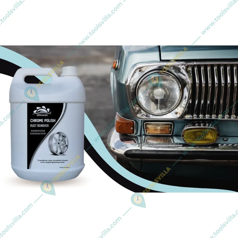 Uniwax 5L Chrome Polish Rust Remover for Chrome, Copper, Brass, Bronze, Gold, Nickel and Stainless Steel