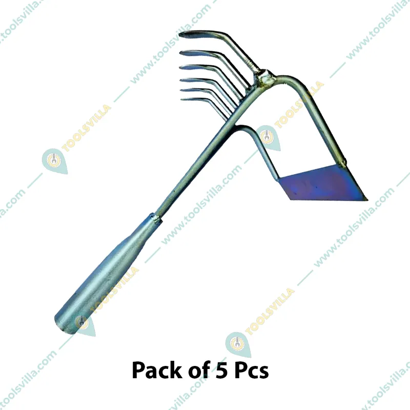 Heavy Duty 6 Teeth 2 in 1 Weeder, Cultivator without Handle for Agriculture (Pack of 5 Pcs)