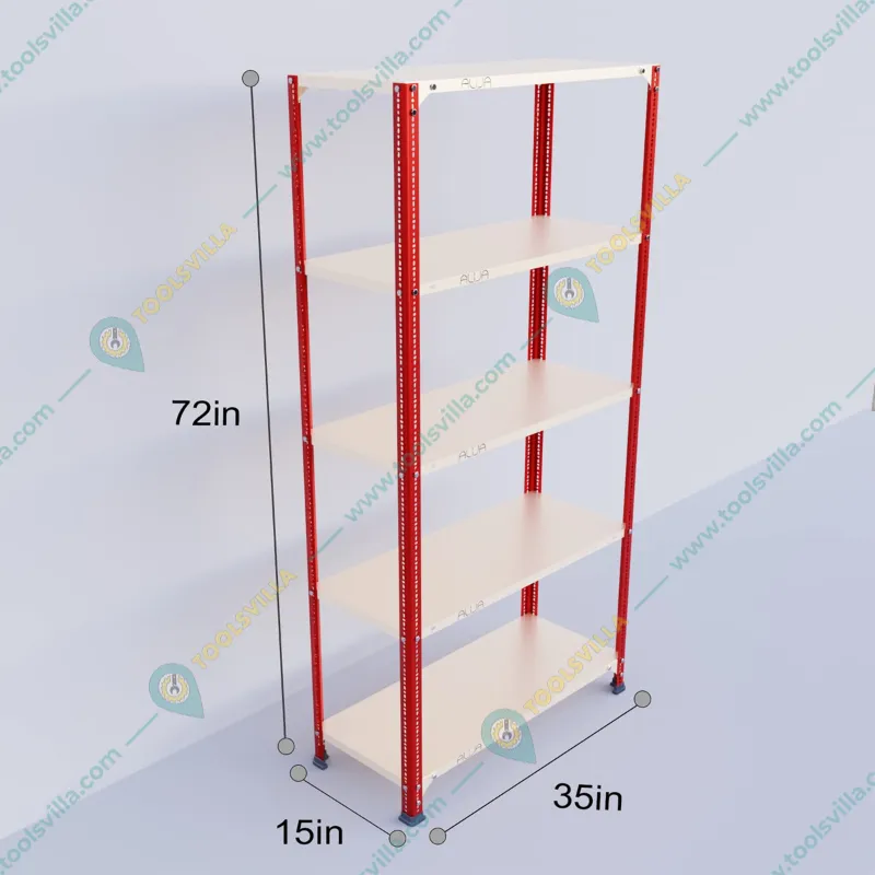 ALIJA 72 x 35 x 15 Inches 5 Shelves Multipurpose Storage Rack With Accessories 