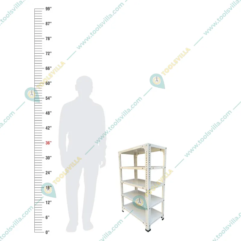 ALIJA 36 x 24 x 12 Inches 5 Shelves Multipurpose Storage Rack With Accessories (22 Gauge Shelf 16 Gauge Angle)