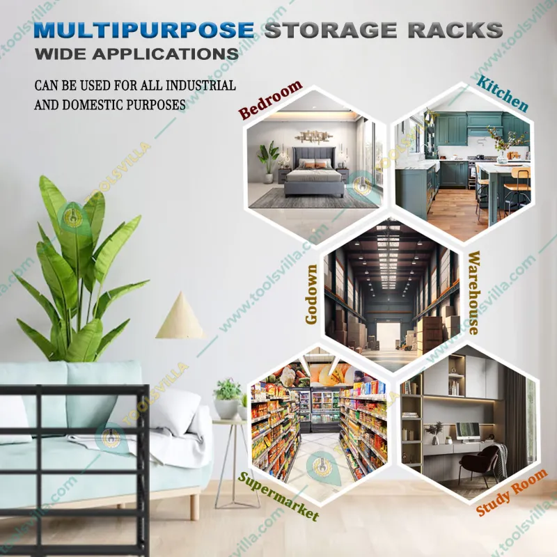 ALIJA 36 x 24 x 12 Inches 5 Shelves Multipurpose Storage Rack With Accessories (22 Gauge Shelf 16 Gauge Angle)