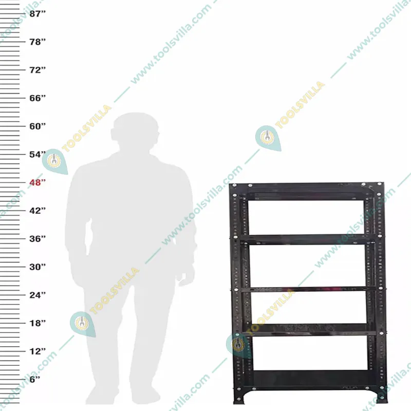 Menage 48 x 23 x 12 Inch 5 Shelves Multipurpose Storage Rack With Accessories