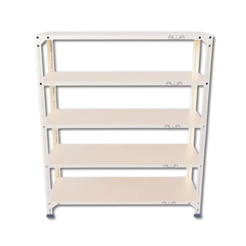 Alija 48 x 41 x 15 Inch 5 Shelves Slotted Angle Metal Rack For Multipurpose Uses ( Colour-Ivory)(Gauge-22 gauge shelves, 16 gauge angle)