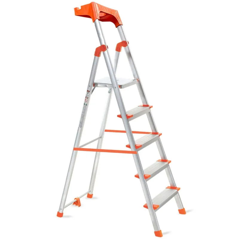 PROHOME  5 Step Foldable Aluminium Tool Tray Ladder for Home ( AQUA-LADD-05 APEX ) 5-Year Warranty
