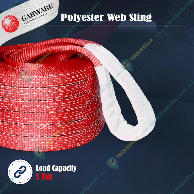 Garware 5 Ton 3 Meter Double Layer Polyester Web Sling, 125 mm Width