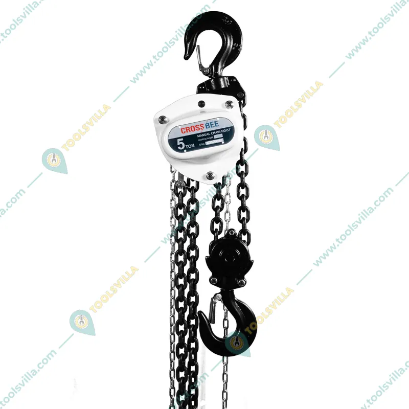 Crossbee 5 ton Chain Pulley Block- 7 Meter Lifting Height & 10 mm Load Chain- Double Fall (Warranty - 6 Months)