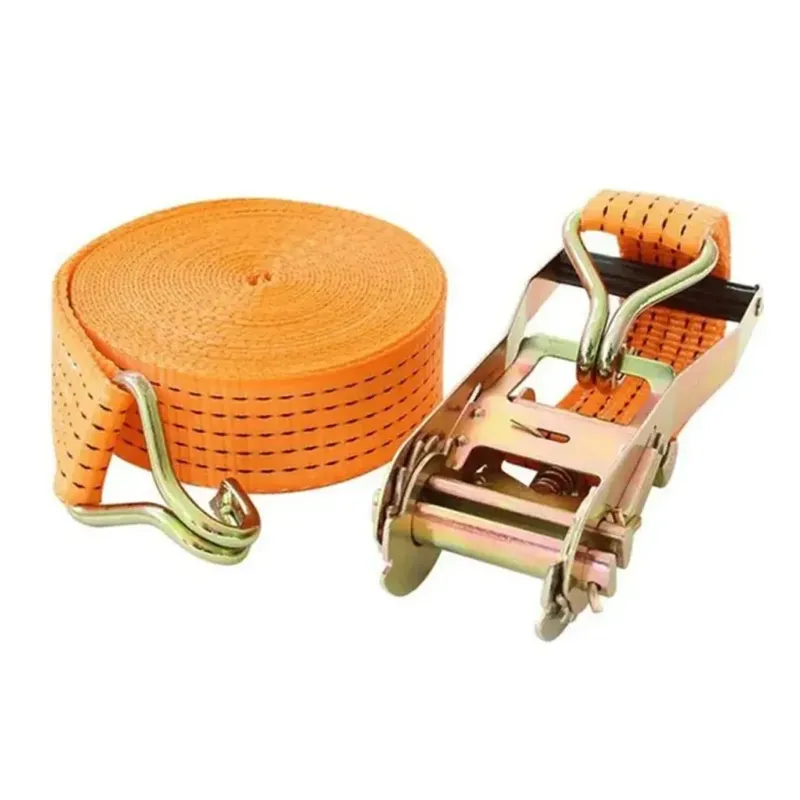 Heavy Duty 3 Ton Capacity 50 mm Thickness & 10 Meter Length Polyester Ratchet Cargo Lashing Belt 