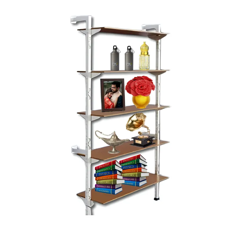ALIJA 60 x 30 x 12 Inch 5 Shelf Slotted Angle Pipe Rack for Multipurpose Uses(Ivory Angle)
