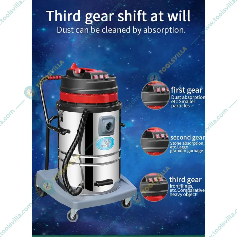 Premium Quality 100 Ltr Commercial Wet and  Dry Vacuum Cleaner With 4500W Triple Motor and All Required Accessories