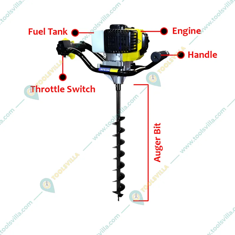 KisanKraft Kisankraft KK PPDE 62 2 stroke 62 cc Earth Auger Post Hole Digger with 4 inch Auger Bit