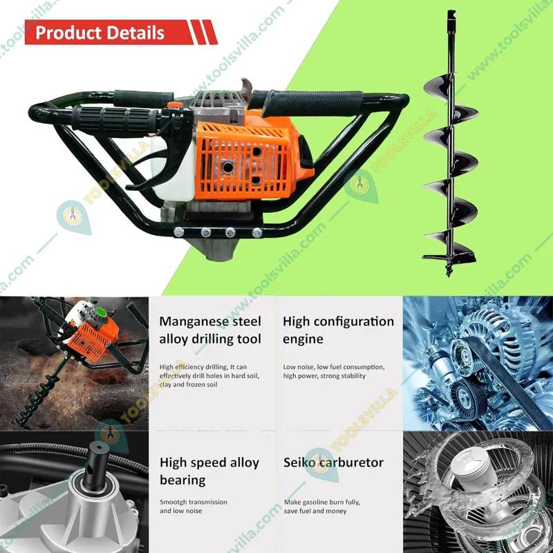 Rico Italy 2-stroke 63-cc Earth Auger with 6 inch Auger Bit | RI-6300EA