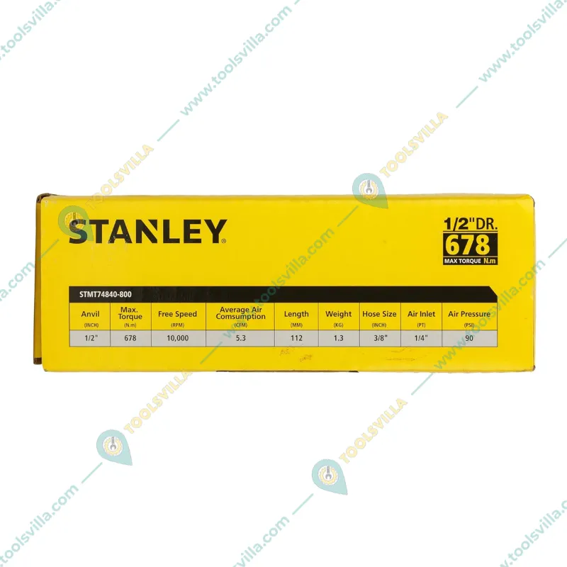Stanley 1/2 Inch Mini Air Impact Wrench with 678 Nm Max. Torque With 1 Year Warranty (STMT74840-800)