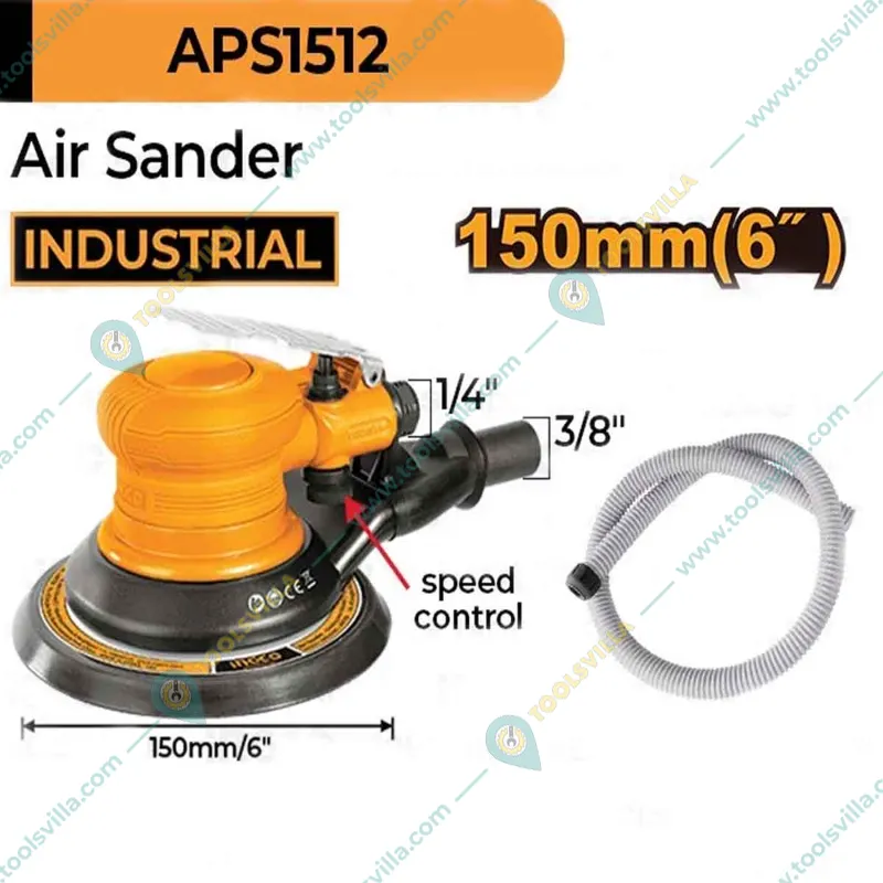 Ingco 6 Inch Air Sander, 10500 RPM Free Speed (APS1512)