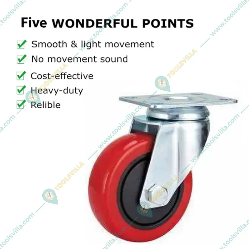 Prakash 6 Inch Swivel Type Medium Duty Castor Wheel (Pack Of 2)