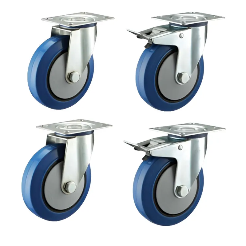 Prakash Pack Of 4 Medium Duty 150 x 38 MM Swivel & Swivel With Brake Type Caster Wheel