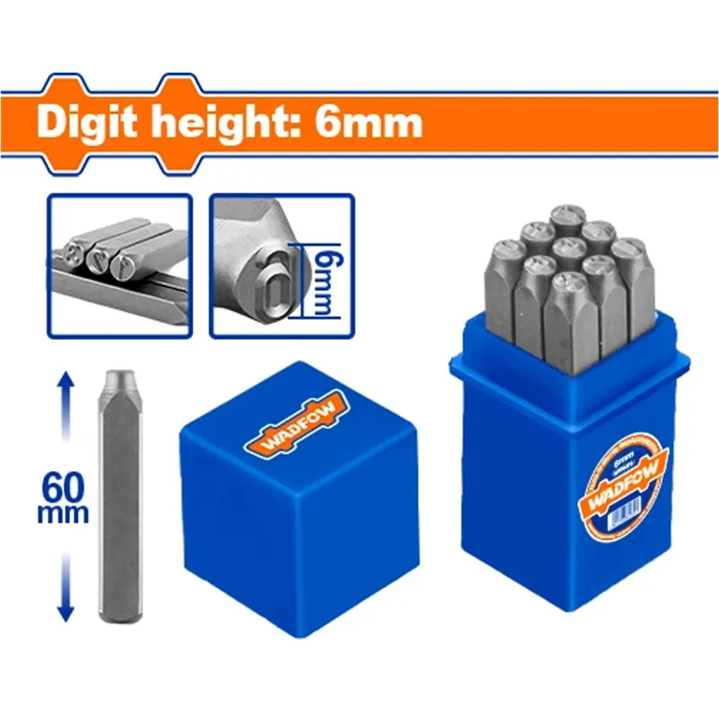 WadFow  6mm Number Punch Set of 9 (WCC9596)