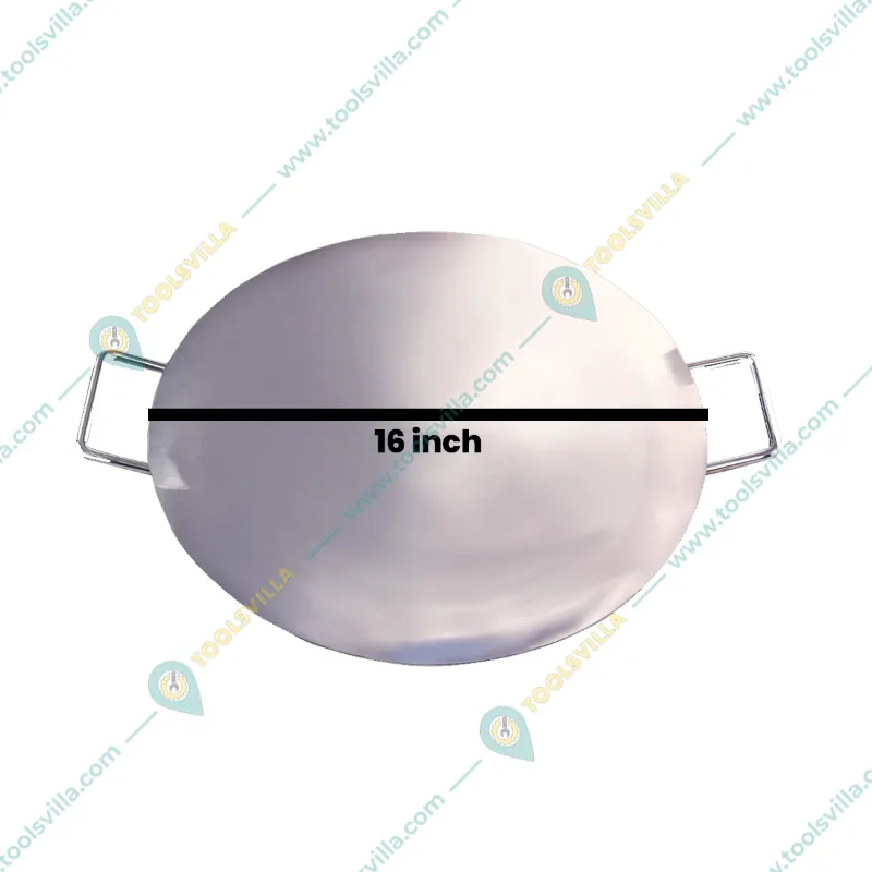 Commercial 6 mm Round Tawa Platter of 16 inch Diameter, Stainless Steel Body, for Catering Purpose