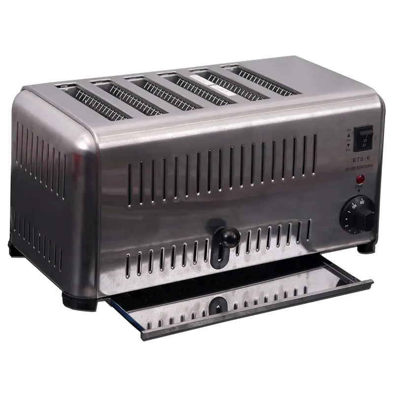 6 Slices Commercial Bread Toaster  Auto Pop Up, High Grade Stainless Steel Body