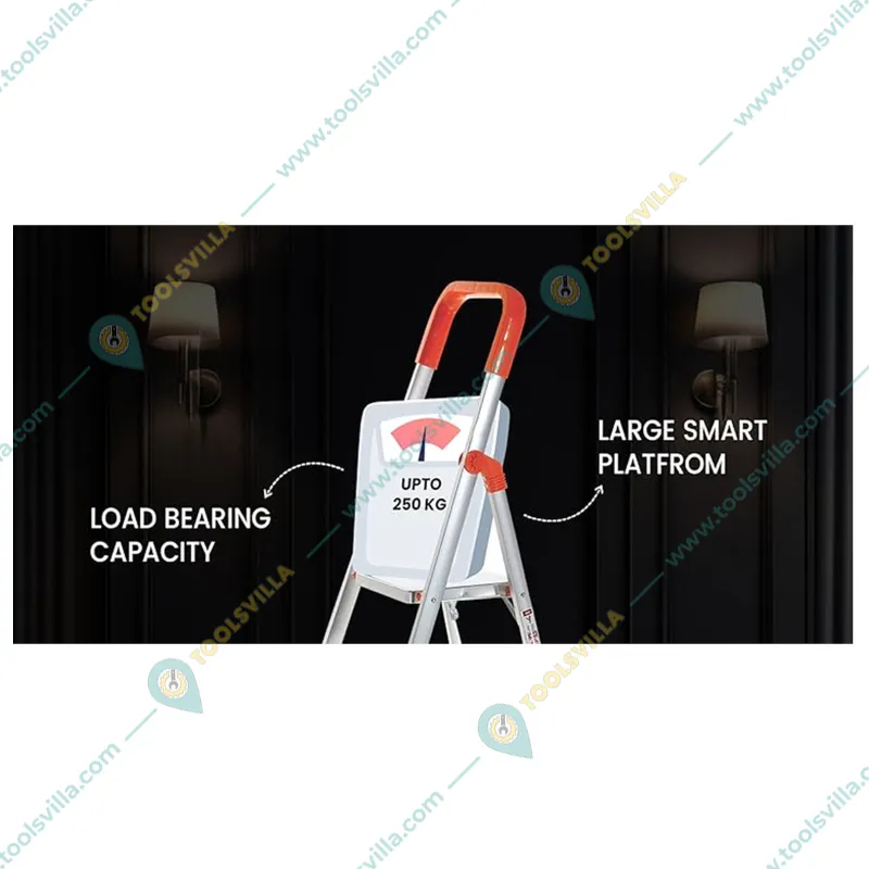Houza Anti-Slip 7 Step Aluminium Foldable Ladder with Railing (HZ-WR-07-01)