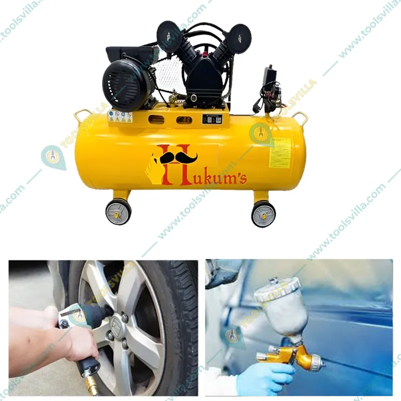Hukums 70L Air Compressor with 1HP Copper Winding Motor, 8 Bar Max. Pressure