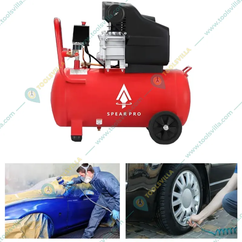 Spear 70 Liters Oil Type Air Compressor With 3 HP Motor, Paint Gun and 10 meters Air Hose Pipe Combo (1 Year Warranty)