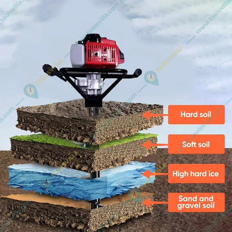 RBD 72-cc Petrol Operated Earth Auger with 10 inch Auger Bit (with 2-Year Warranty)