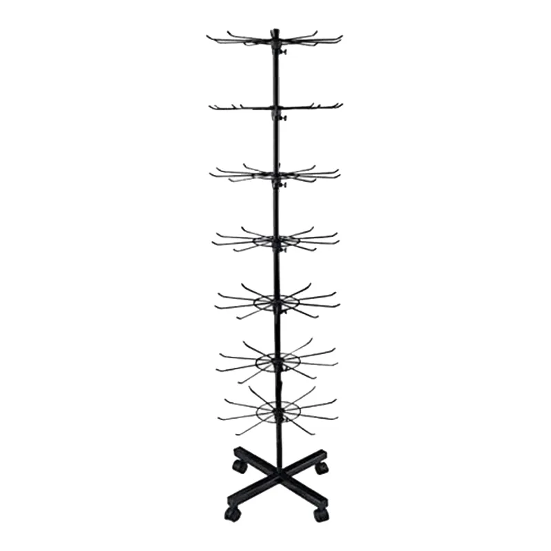 KTG 7 Layers Metal Rotating Display Stand, Multi Layered Display For Jewellery, Clothes Shop (Black)
