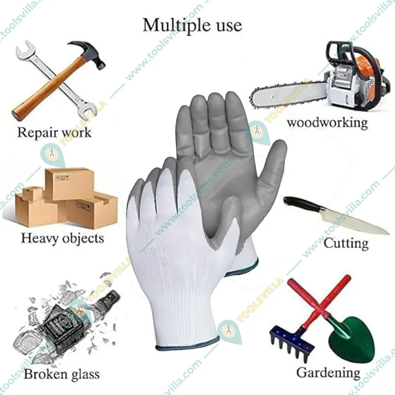7 Shield Rubber Grade, Cut Resistant, PU Coated Safety Poly-nylon Hand Gloves(Pack-5)