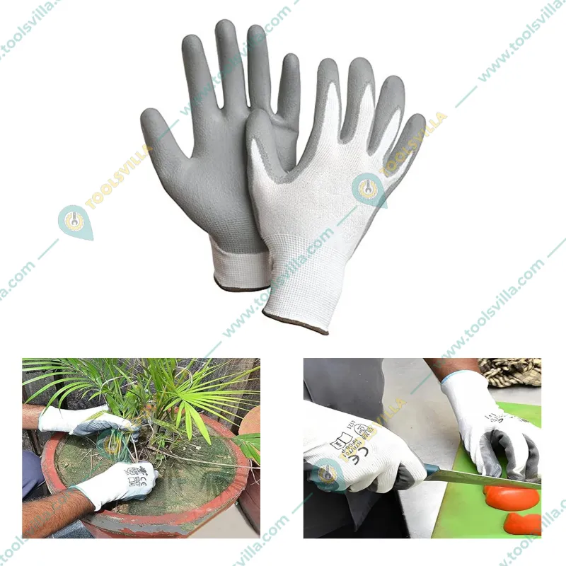 7 Shield Rubber Grade, Cut Resistant, PU Coated Safety Poly-nylon Hand Gloves(Pack-5)