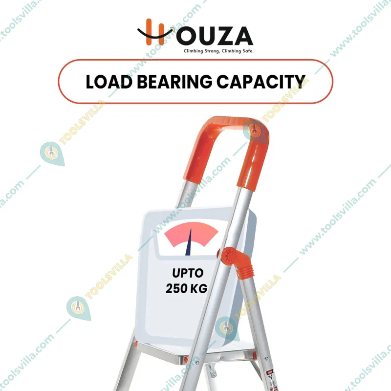 Houza Anti-Slip 7 Step Aluminium Foldable Ladder with Railing (HZ-WR-07-01)