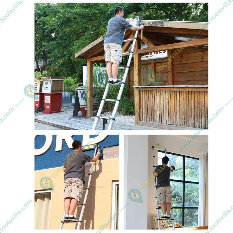 Smarty 9 steps (8.5 ft/2.5 Meter) Portable Single Side Telescopic Ladder