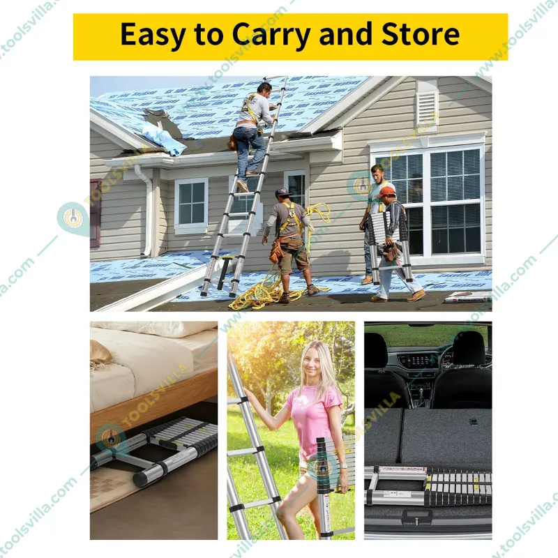 Smarty 9 steps (8.5 ft/2.5 Meter) Portable Single Side Telescopic Ladder
