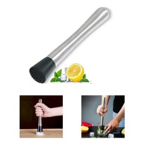 8 Inch Mocktail Muddler Fruit Crusher Grooved Nylon Head Tool for