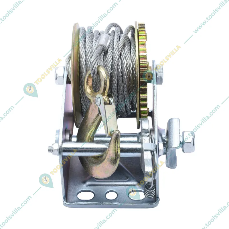 HT Manual Hand Winch With 10-Meter & 6 mm Wire Rope And Eye Hook(Capacity-800 LBS)