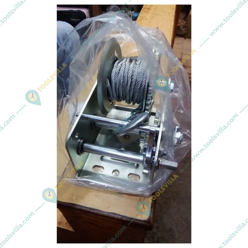 HT Manual Hand Winch With 10-Meter & 6 mm Wire Rope And Eye Hook(Capacity-800 LBS)