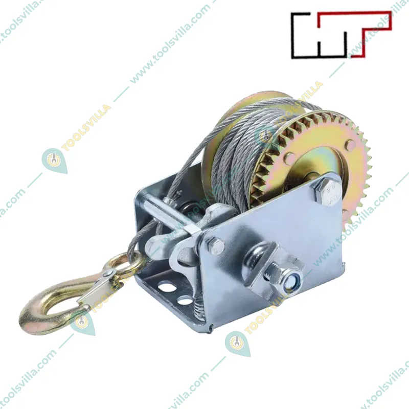 HT Manual Hand Winch With 10-Meter & 6 mm Wire Rope And Eye Hook(Capacity-800 LBS)