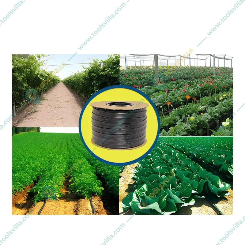 SHIVSAI 800m Flat Inline Drip Lateral Pipe 16mm(0.2mm), 30cm Hole Spacing, 4 Liter / Hour Water Discharge