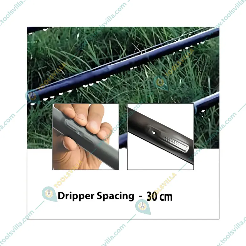 SHIVSAI 800m Flat Inline Drip Lateral Pipe 16mm(0.2mm), 30cm Hole Spacing, 4 Liter / Hour Water Discharge