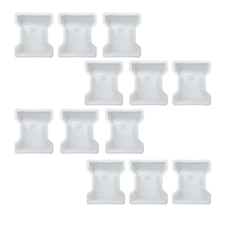 RK Plastic I- Shape (Dumbell) 80 mm Plastic Paver Block Mould (Pack of 12) 