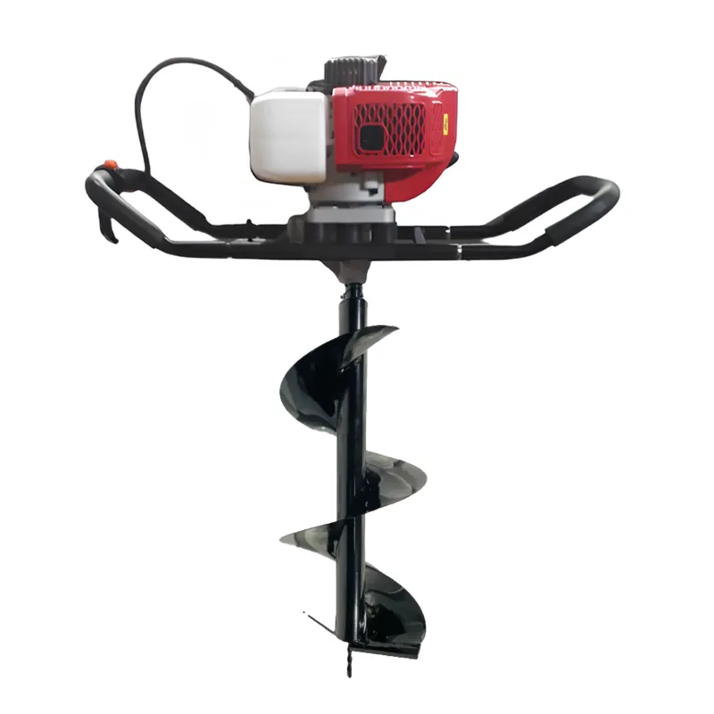 Heavy Duty 2-stroke, 82-cc Two Man Operated Earth Auger Machine | Post Hole Digger | Soil Driller with 12 inch Auger Bit