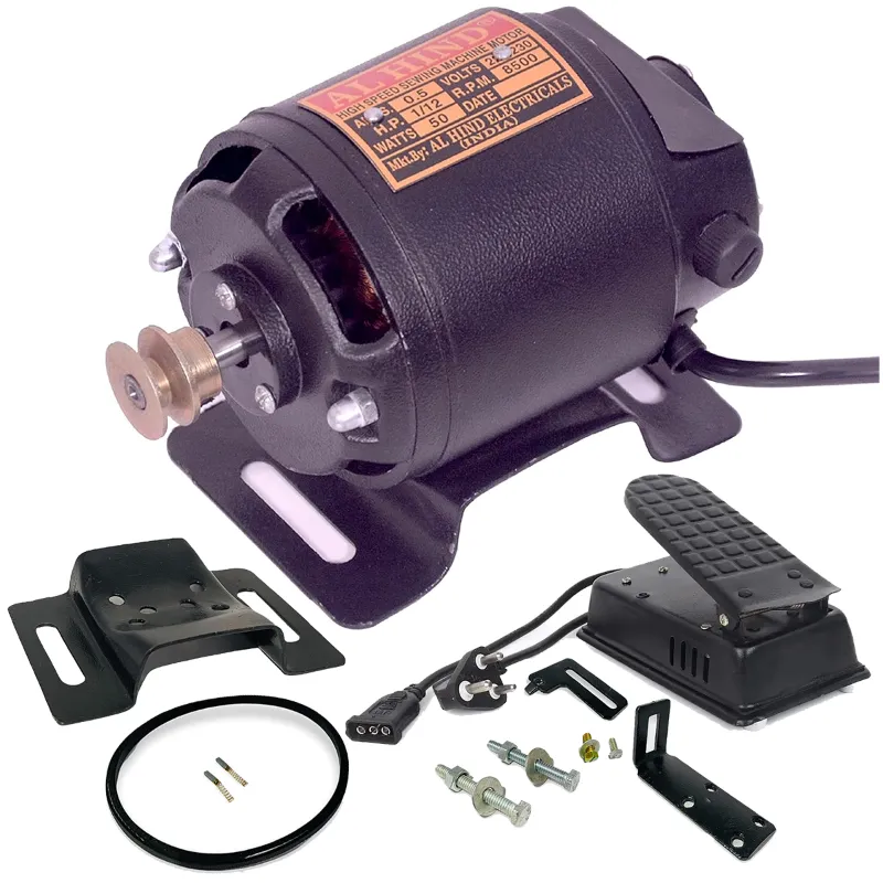 Al Hind 1/12 Hp Copper Winding Black Sewing Machine Motor with Speed Controller and Accessories, 8500 RPM