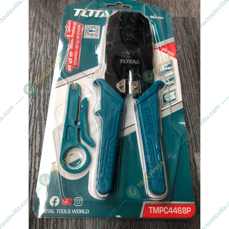 Total 8 Inch / 200 mm Modular Plug Crimper (TMPC4468P)